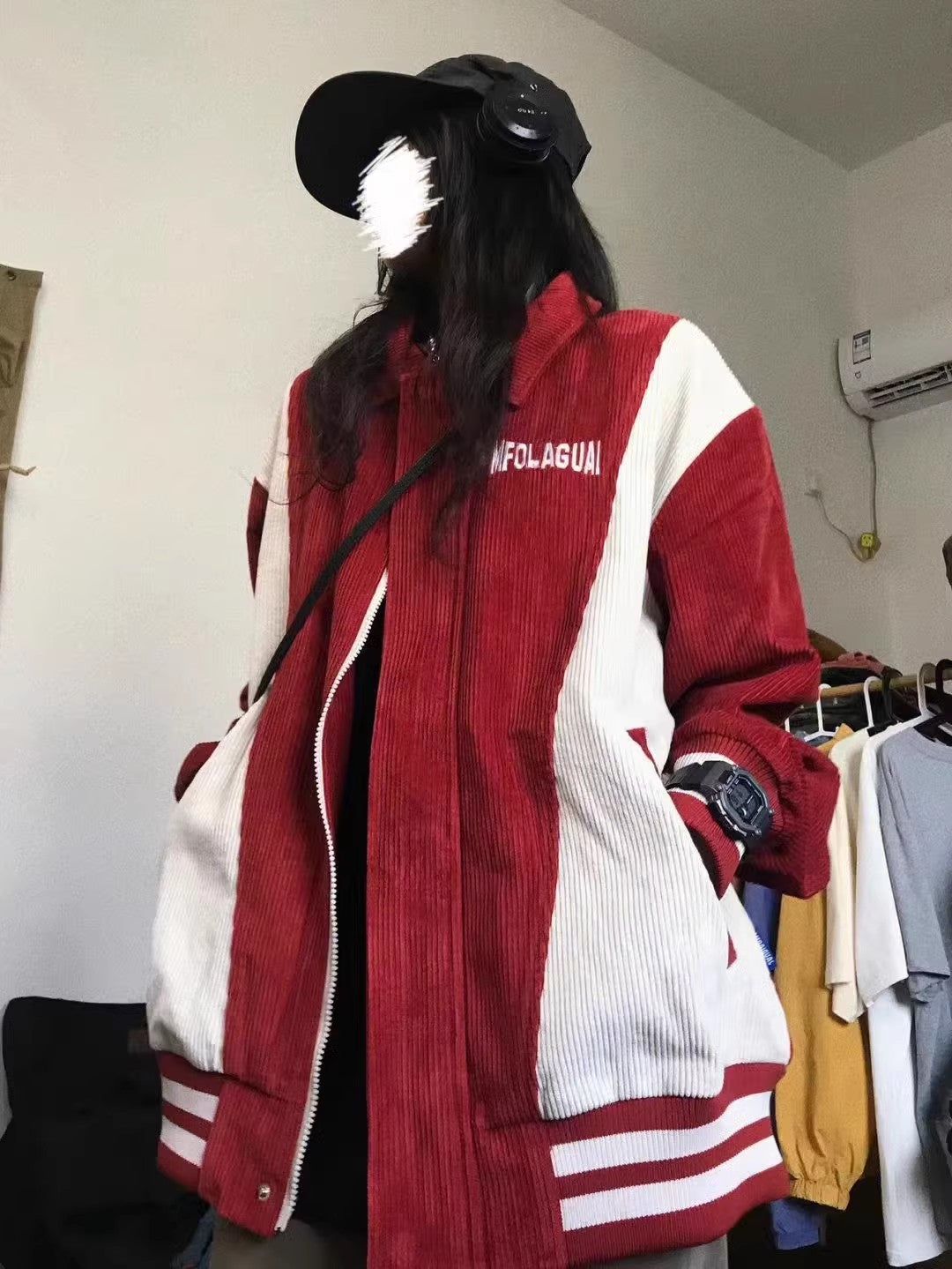 Patchwork Zip Up Corduroy Jacket - fairypeony