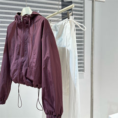 Womens Hooded Windbreaker Jacket
