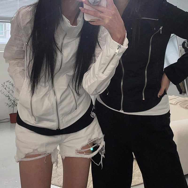 Zipper Detail Y2K Jacket - fairypeony