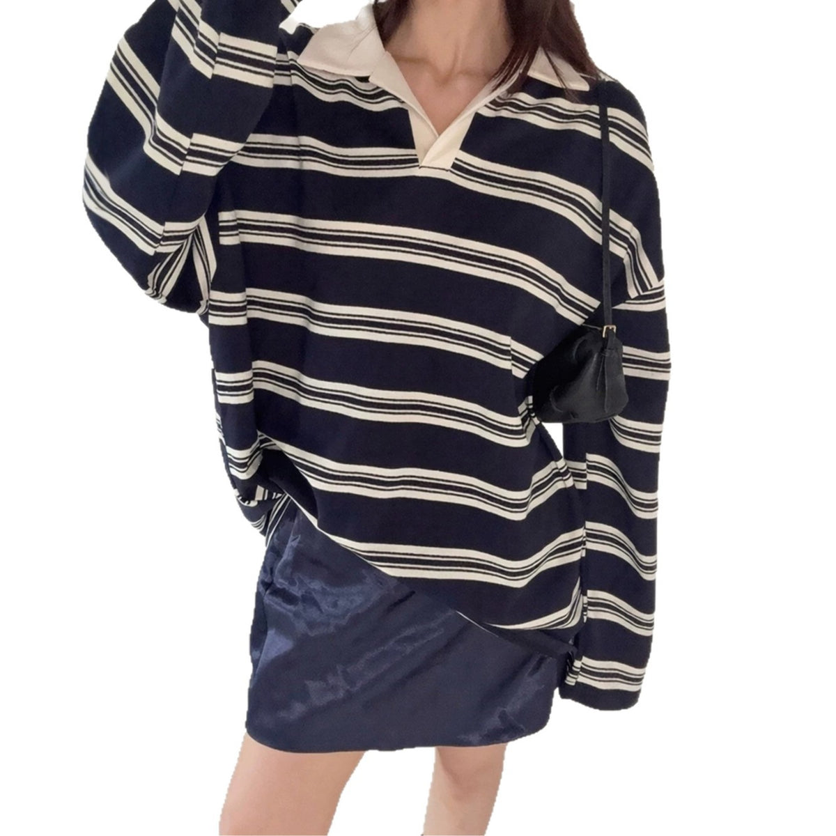 Women's striped polo shirt