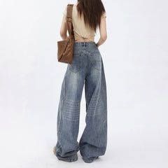Vintage High Waist Light Wash Loose Jeans