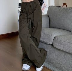 Vintage Wide Leg Parachute Cargo Pants