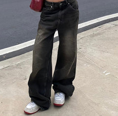 Vintage Distressed Low Waist Boyfriend Jeans