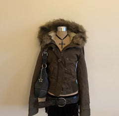 Fleece Hooded Jacket with Print
