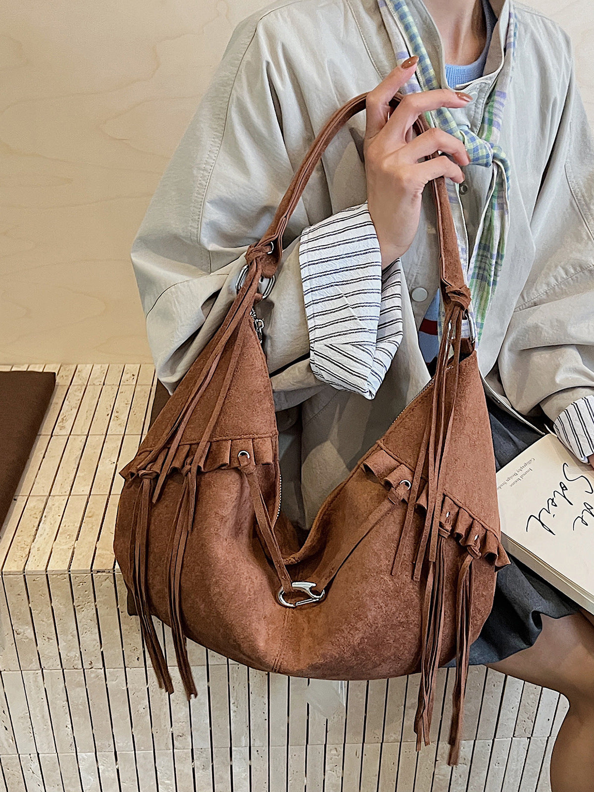 Womens Suede Bag - fairypeony