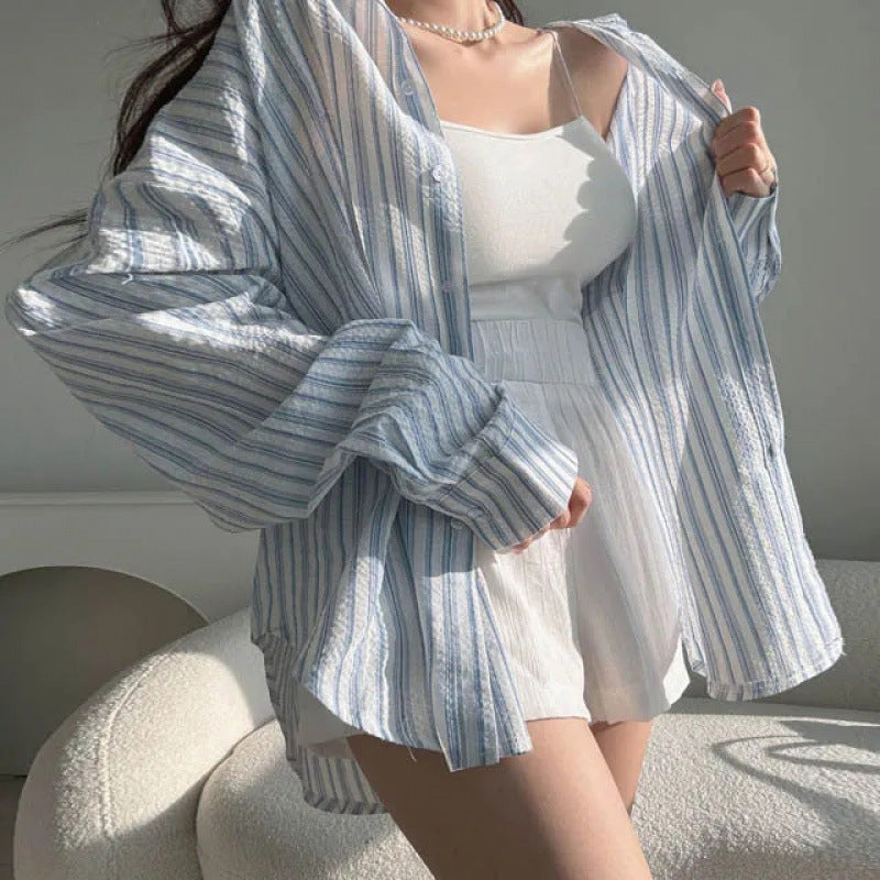 Women Striped Shirt - fairypeony
