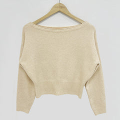 Solid Color Cropped Sweater