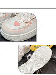 Cherry Blossom Powder Heart Patch Sneakers