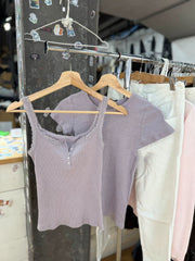Purple Lace Camisole Top Women Slim Fit Inner Layering Shirt