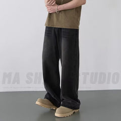 Womens High Waist Wide Leg Denim Pants