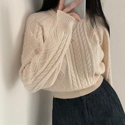 Dark Academia Cable Knit Sweater | fairypeony