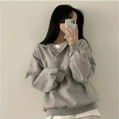Velvet Stand Collar Sweatshirt