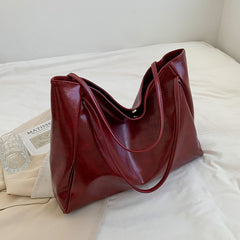 The Burgundy Bella Leather Shoulder Bag - fairypeony