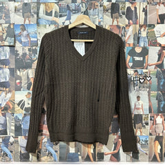 Women's V-Neck Cable Knit Long Sleeve Sweater