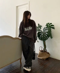 Letter Print Oversized Sweatshirt - fairypeony