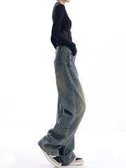 Vintage Dark Wash High Waist Boyfriend Jeans