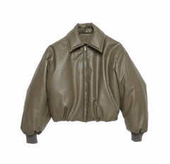 Vintage Padded Cropped Aviator Jacket