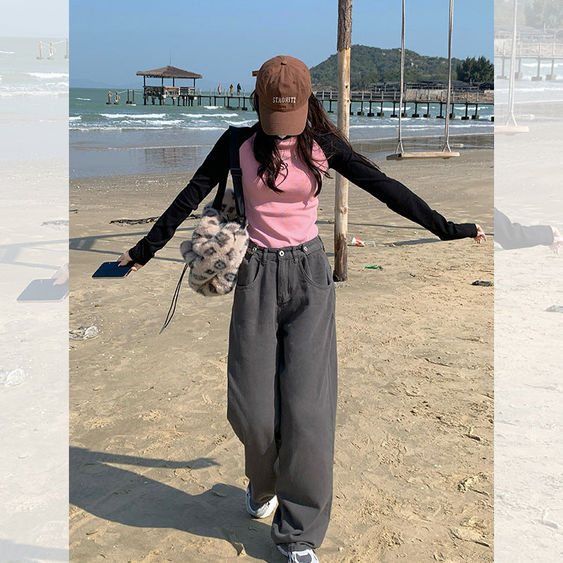 Logo Emroidered Raglan Long Sleeve Tee - fairypeony