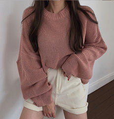 Solid Color Casual Oversized Sweater