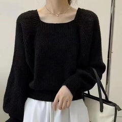 Dark Academia Square Neck Sweater