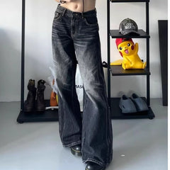 Retro Washed Distressed Boyfriend Jeans