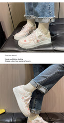 Cherry Blossom Powder Heart Patch Sneakers
