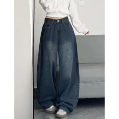 Blue straight-leg jeans