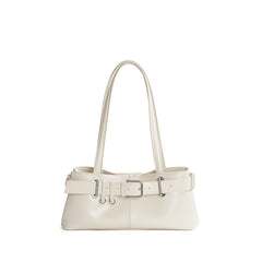 Buckled Key Pu Leather Shoulder Bag
