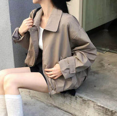 Women's Lapel Loose-Fit Short Trench Coat