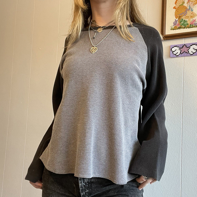 Ribbed Raglan Sleeve Tee - fairypeony
