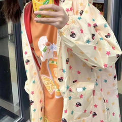 Aesthetic Cartoon Print Oversized T-shirt - fairypeony