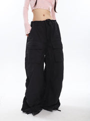 Ruched Y2K Baggy Cargo Pants - fairypeony
