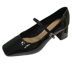 Mary Jane Chunky Heel Square Toe Shoes