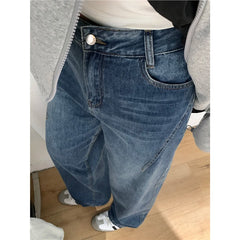 High-Waist Curved Cut Wide-Leg Jeans – Plus Size Retro Denim Trousers S–4XL