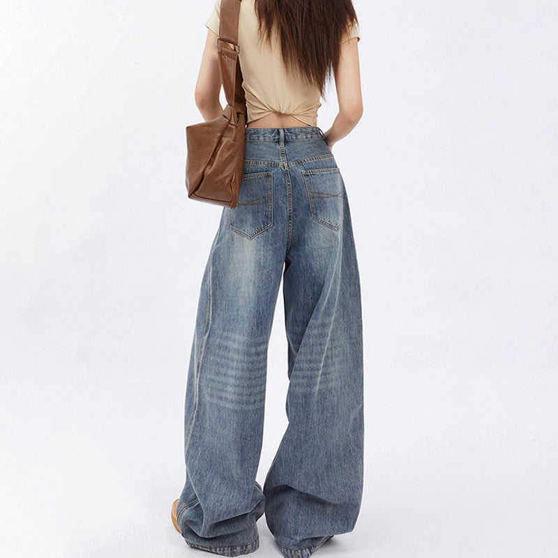 Vintage High Waist Light Wash Baggy Jeans - fairypeony