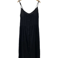 V-neck Single breasted Hollow Lace Midi Sling Dress