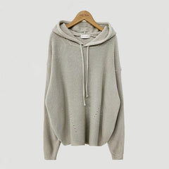Solid Color Oversized Hooded Sweater