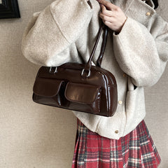 Aesthetic Ribbon Satchel Velvet Shoulder Bag