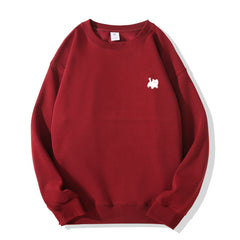 Solid Color Cartoon Print Oversized Sweatshirt