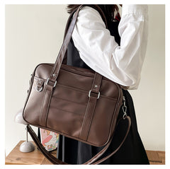Solid Color Uniform Pu Leather Crossbody Bag