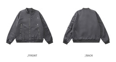 Metal Star Oversized Zip Up Bomber Jacket - fairypeony