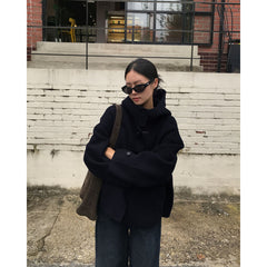 Korean Style Hooded Woolen Jacket