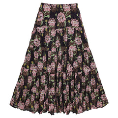 Casual Floral Umbrella Maxi Skirt - fairypeony