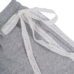 Lace Stiped Bowknot Baggy Sweatpants