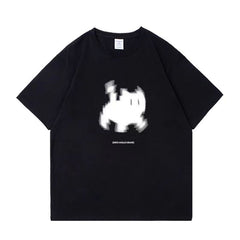 Aesthetic Black Cat Print Oversized T-shirt - fairypeony