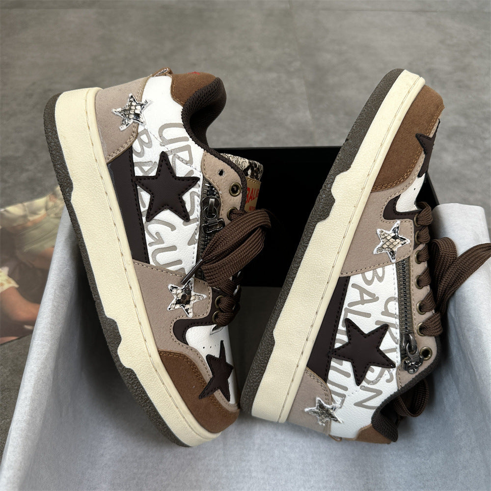 Starlight Vintage Zipper Sneakers - fairypeony