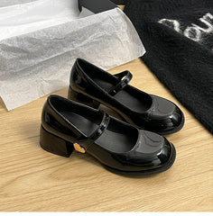 Round Toe Thick Heel Mary Jane Shoes