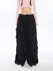 Ruched Y2K Baggy Cargo Pants - fairypeony