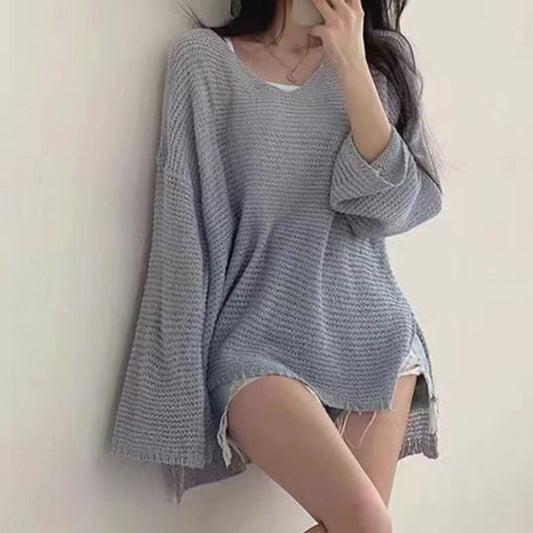 Vintage Thin Loose Long Sleeve Sweater