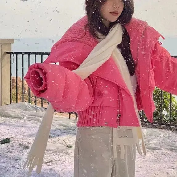 Zip Up Padded Short Jacket - fairypeony